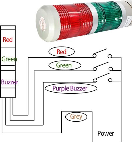 أضواء برج المكدس، 2 مستوى 12-24 فولت LED أضواء برج المكدس، أضواء التحذير الصناعية، عمود إشارة برج مؤشر مصباح منارة، ضوء مستمر / وامض قابل للتحويل in Kuwait