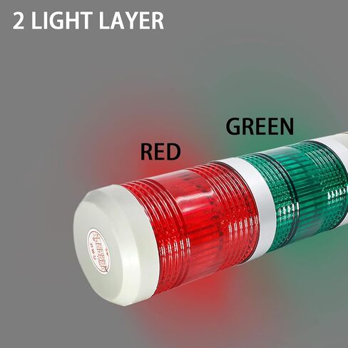 أضواء برج المكدس، 2 مستوى 12-24 فولت LED أضواء برج المكدس، أضواء التحذير الصناعية، عمود إشارة برج مؤشر مصباح منارة، ضوء مستمر / وامض قابل للتحويل in Kuwait