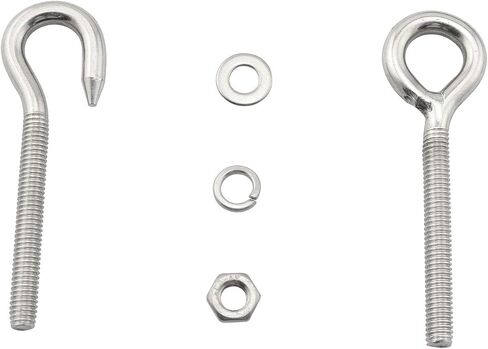 8PCS Stainless Steel Welded Closed Screw Ring Eye Bolts Hook Rod Eye Screw Bolts and Bolts Hook with Nuts and Washers in Saudi Arabia
