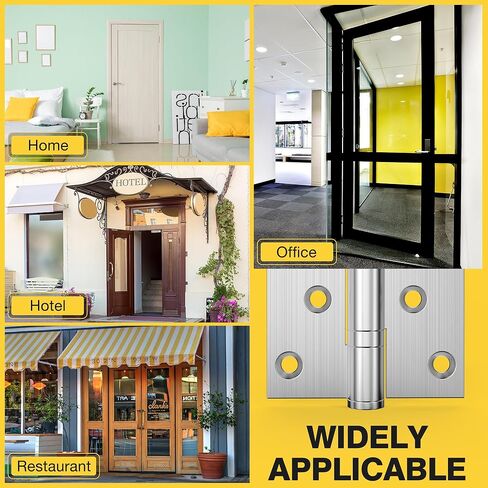 Ball Bearing Door Hinges, 5 x 3 Inches Door Hinges with Commercial Grade Stainless Steel, Square Corner with Extra Thick 3mm, Heavy Duty and No Squeak, Non Removable Pin, Brushed Nickel, 3 Pack in Saudi Arabia