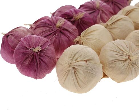 قطعتان من سلسلة الثوم الاصطناعي المعلقة نموذج ثوم نابض بالحياة، ثوم أبيض وأرجواني ورغوة بصل وخضراوات وديكور منزلي للمطبخ والتصوير الفوتوغرافي in Saudi Arabia