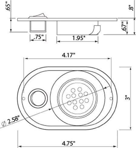 SeaSense LED Cabin Recessed Mount, 3 x 4.8-Inch in Saudi Arabia
