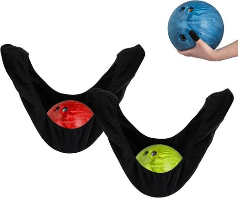 2 Pack - Giant Bowling Ball Polisher Seesaw Bag - Microfiber - for Carrying, Cleaning and Storage - Complete with Lycra Thumb Sock in Saudi Arabia