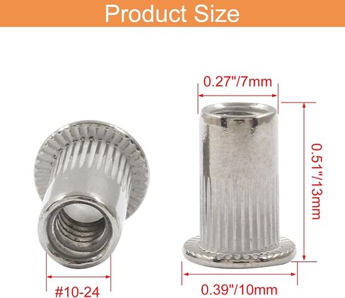30 Pcs 5/16 Inch - 18 UNC Rivet Nuts - Aluminium Alloy Flat Head Threaded Insert Nut for Improved Performance and Durability in Saudi Arabia