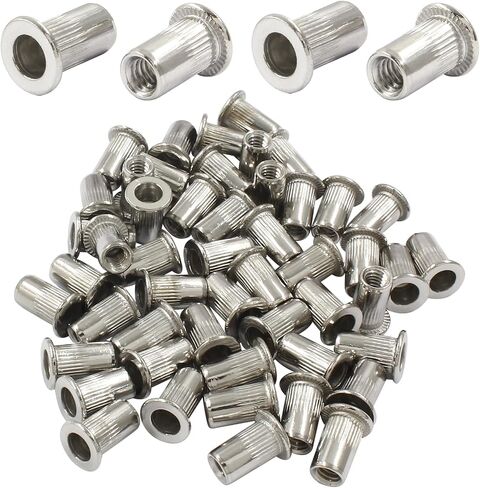 30 Pcs 5/16 Inch - 18 UNC Rivet Nuts - Aluminium Alloy Flat Head Threaded Insert Nut for Improved Performance and Durability in Saudi Arabia