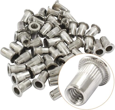 30 Pcs 5/16 Inch - 18 UNC Rivet Nuts - Aluminium Alloy Flat Head Threaded Insert Nut for Improved Performance and Durability in Saudi Arabia