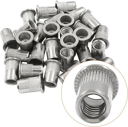 30 Pcs 5/16 Inch - 18 UNC Rivet Nuts - Aluminium Alloy Flat Head Threaded Insert Nut for Improved Performance and Durability in Saudi Arabia