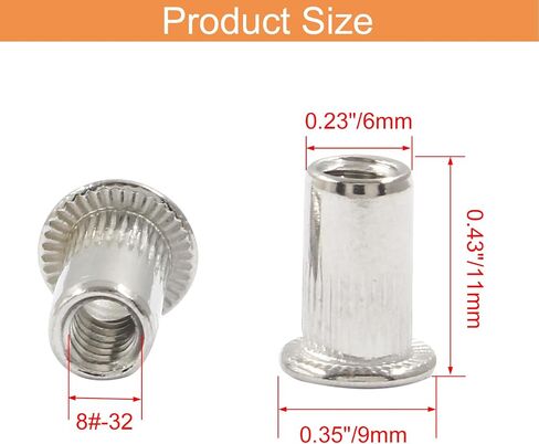 30 Pcs 5/16 Inch - 18 UNC Rivet Nuts - Aluminium Alloy Flat Head Threaded Insert Nut for Improved Performance and Durability in Saudi Arabia
