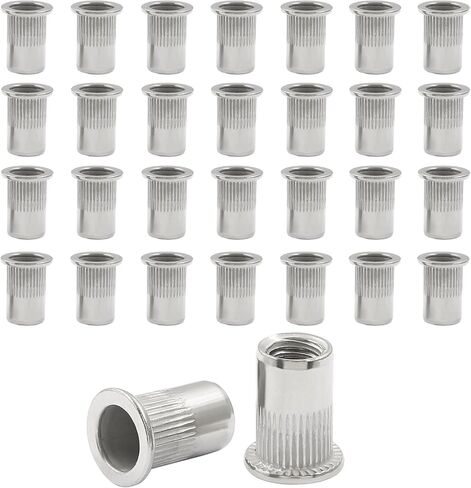 30 Pcs 5/16 Inch - 18 UNC Rivet Nuts - Aluminium Alloy Flat Head Threaded Insert Nut for Improved Performance and Durability in Saudi Arabia