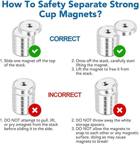 مغناطيسات LOVIMAG القوية، 3 مقاسات من مغناطيسات الأرض النادرة شديدة التحمل، مغناطيس كأس النيوديميوم مع فتحة غاطسة وبرغي للتركيب على الحائط، وحمل أدوات الرفع، والرحلة البحرية، والثلاجة، ومغناطيس الخزانة - حزمة من 12 قطعة in Kuwait