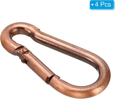 PATIKIL 4mm Spring Snap Hook Clips, 4 Pack Steel Chain Quick Links Connector Ring Lock Fastener for Chandelier Backpack Tent, 44 Lbs Red Bronze in Saudi Arabia