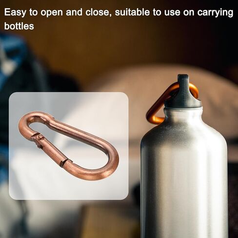PATIKIL 4mm Spring Snap Hook Clips, 4 Pack Steel Chain Quick Links Connector Ring Lock Fastener for Chandelier Backpack Tent, 44 Lbs Red Bronze in Saudi Arabia