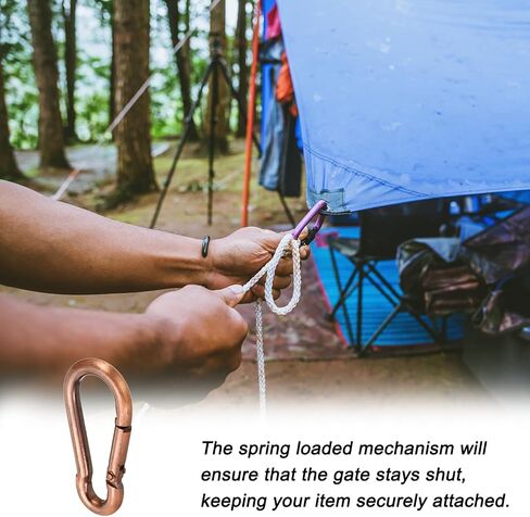 PATIKIL 4mm Spring Snap Hook Clips, 4 Pack Steel Chain Quick Links Connector Ring Lock Fastener for Chandelier Backpack Tent, 44 Lbs Red Bronze in Saudi Arabia