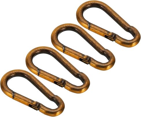 PATIKIL 4mm Spring Snap Hook Clips, 4 Pack Steel Chain Quick Links Connector Ring Lock Fastener for Chandelier Backpack Tent, 44 Lbs Red Bronze in Saudi Arabia