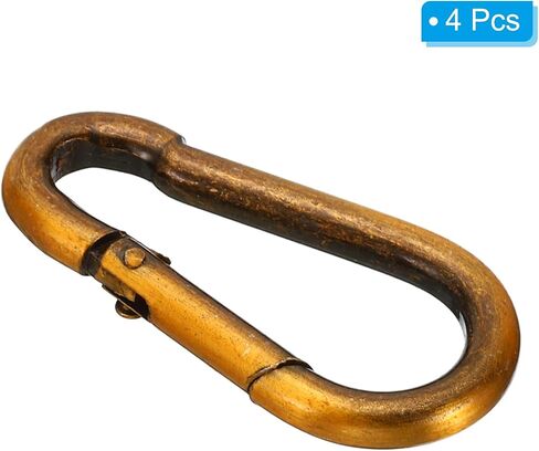 PATIKIL 4mm Spring Snap Hook Clips, 4 Pack Steel Chain Quick Links Connector Ring Lock Fastener for Chandelier Backpack Tent, 44 Lbs Red Bronze in Saudi Arabia