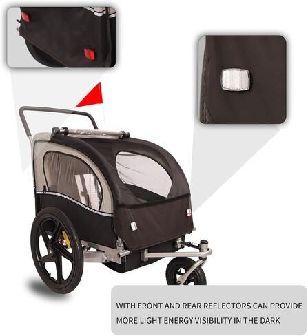 Spoflyinn 2 في 1 دراجة عالمية بمقعد مزدوج خلف دراجة مقطورة للأطفال، وصلة دراجة لطفل أو طفلين صغيرين، أطفال، حامل دراجة أطفال أسود + رمادي in Kuwait