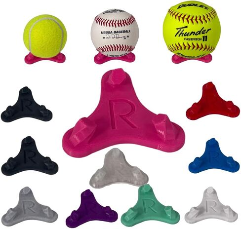 Small Ball Cradle Display Stand - Baseball, Softball and Tennis Ball Holder - Made in USA - Baseball Display Stand, Softball Display Stand, Tennis Ball Display Stand (Black) in Saudi Arabia