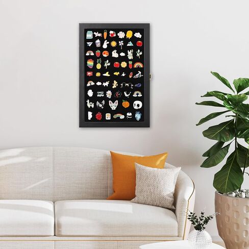 Pin Display Case - Enamel Pin Display Frame - Large Pin Collection Display - Pin Holder for Military Medals - Pin Holder Display Box for Jewelry Pin Badge Collection, Ear Studs 14" X 9.5" in Kuwait