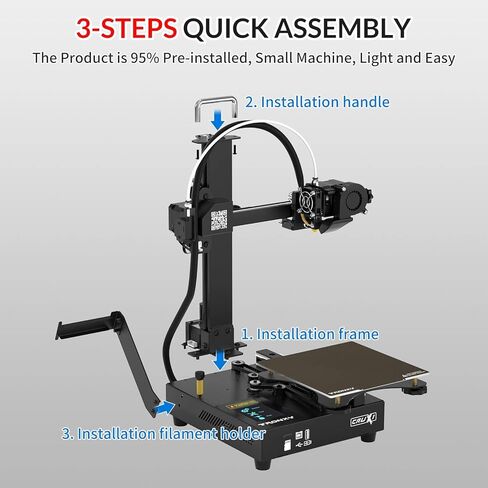 طابعة CRUX1 ثلاثية الأبعاد، طابعات TRONXY ثلاثية الأبعاد مع حاجز توجيه مزدوج OSG15، طابعة صغيرة محمولة ثلاثية الأبعاد سريعة التجميع، حجم الطباعة 7.08 × 7.08 × 7.08 بوصة in Kuwait