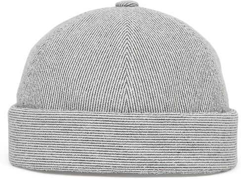 UNDERCONTROL Seersucker Brimless Stripe Sailor Fisherman Leon Hat Rolled Cuff Harbour Skull Docker Beanie Cap for Men & Women in Kuwait
