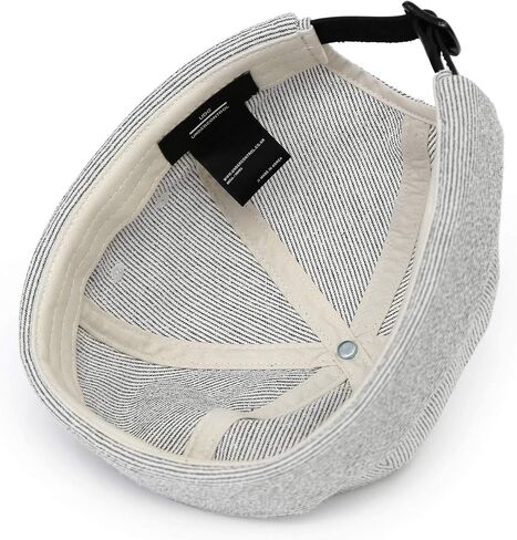 UNDERCONTROL Seersucker Brimless Stripe Sailor Fisherman Leon Hat Rolled Cuff Harbour Skull Docker Beanie Cap for Men & Women in Kuwait