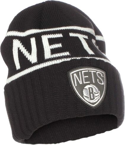 Mitchell & Ness Brooklyn Nets Cuffed Knit Hat - OSFA - KT58Z Black in Saudi Arabia