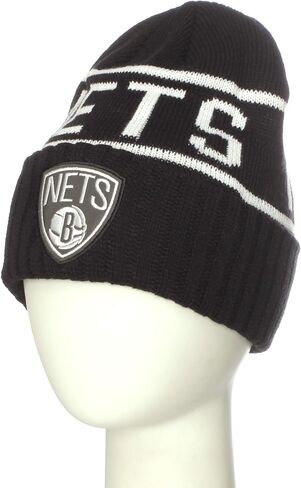 Mitchell & Ness Brooklyn Nets Cuffed Knit Hat - OSFA - KT58Z Black in Saudi Arabia