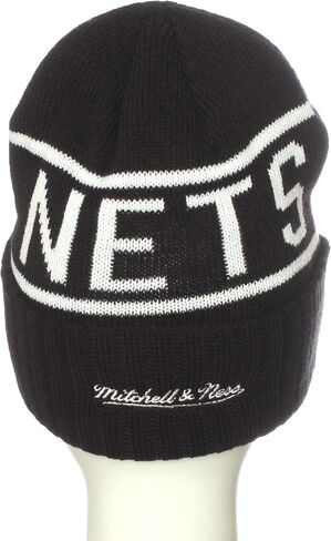 Mitchell & Ness Brooklyn Nets Cuffed Knit Hat - OSFA - KT58Z Black in Saudi Arabia
