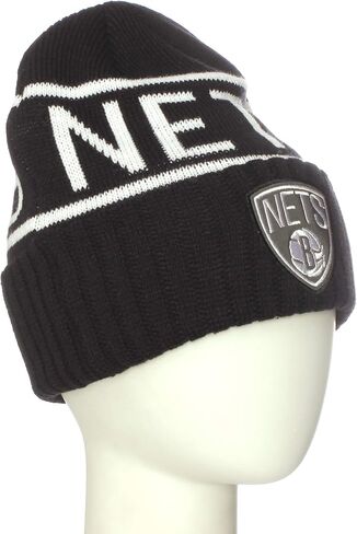 Mitchell & Ness Brooklyn Nets Cuffed Knit Hat - OSFA - KT58Z Black in Saudi Arabia