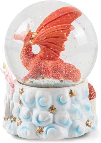Elanze Designs Rainbow Unicorns 100MM Sturdy Resin Glitter Water Wind Up Musical Snow Globe Tabletop Dresser Nightstand Figurine Decoration Plays Tune You are My Sunshine in Saudi Arabia