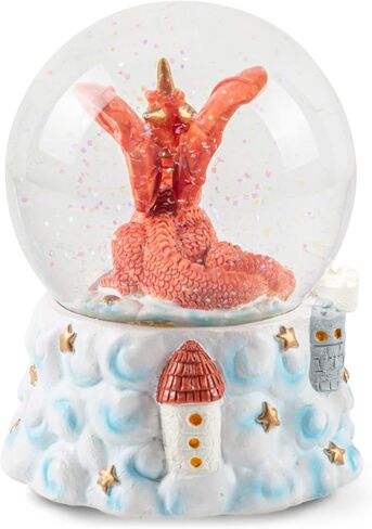 Elanze Designs Rainbow Unicorns 100MM Sturdy Resin Glitter Water Wind Up Musical Snow Globe Tabletop Dresser Nightstand Figurine Decoration Plays Tune You are My Sunshine in Saudi Arabia