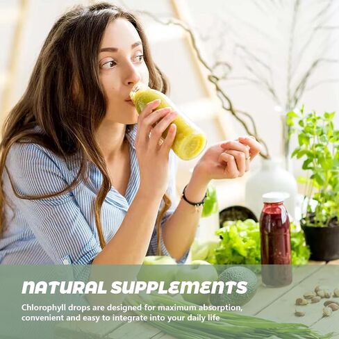 2pc Chlorophyll Drops, Chlorophyll Drops Used for Detoxification in The Body, Enhancing The Skin, Enhancing Energy and Supporting Immune System with Liquid Chlorophyll in Saudi Arabia
