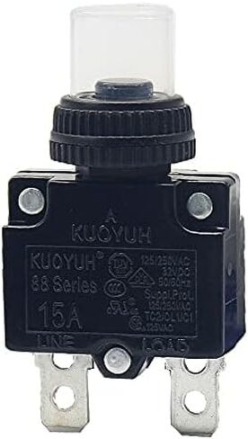 13-21 Amps 88 Series Quick Connect Terminals Push-to-Reset Thermal Circuit Breaker with Transparent Waterproof Button Dust Cover (1-Pack) (20A) in Saudi Arabia