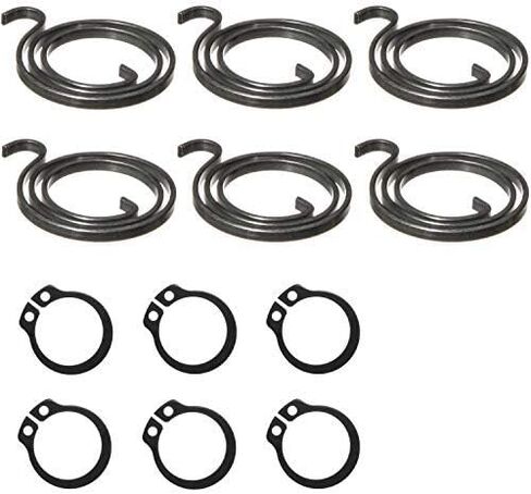 6 Door Handle Springs (2.5-Turn Coil, 2.5mm Thick, Black Zinc Coating) Plus 6 Circlips in Saudi Arabia