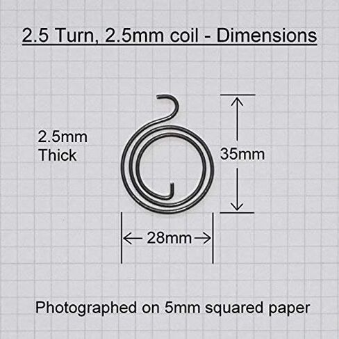 6 Door Handle Springs (2.5-Turn Coil, 2.5mm Thick, Black Zinc Coating) Plus 6 Circlips in Saudi Arabia