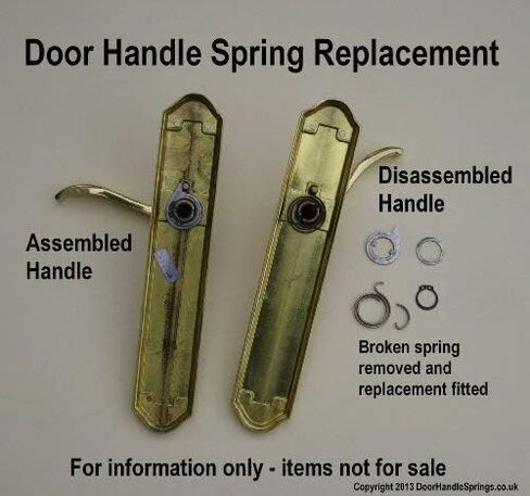 6 Door Handle Springs (2.5-Turn Coil, 2.5mm Thick, Black Zinc Coating) Plus 6 Circlips in Saudi Arabia