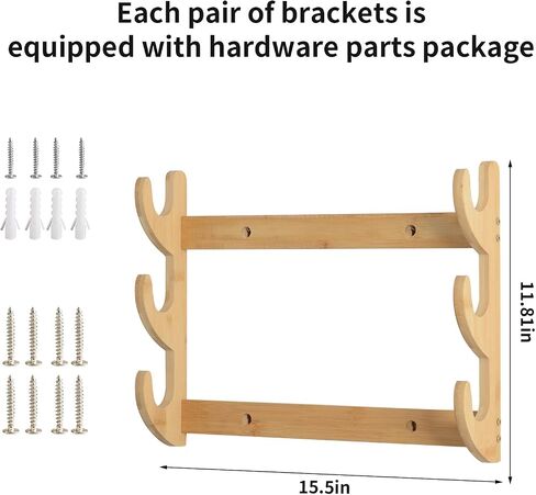 Samurai Sword Wall Mount-Katana Stand Wall Mount-Sword Wall Mount Display-Samurai Sword Wall Mount 2 Tier-Sword Wall Mount-Martial Arts Swords Mount Display- (Swords Not Included) in Saudi Arabia