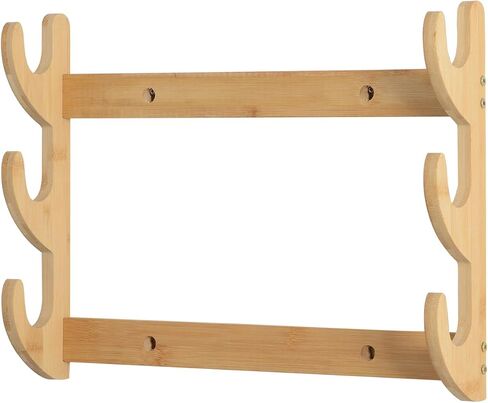 Samurai Sword Wall Mount-Katana Stand Wall Mount-Sword Wall Mount Display-Samurai Sword Wall Mount 2 Tier-Sword Wall Mount-Martial Arts Swords Mount Display- (Swords Not Included) in Saudi Arabia