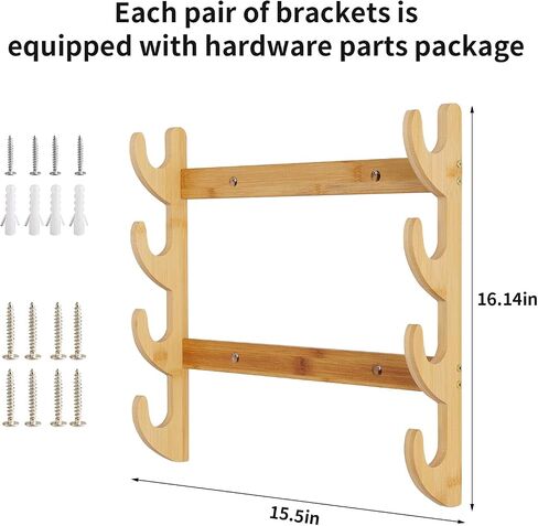 Samurai Sword Wall Mount-Katana Stand Wall Mount-Sword Wall Mount Display-Samurai Sword Wall Mount 2 Tier-Sword Wall Mount-Martial Arts Swords Mount Display- (Swords Not Included) in Saudi Arabia
