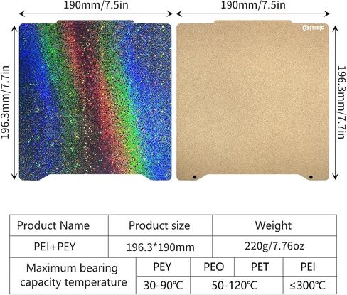 Prussa Mini 3D Printer Platforms Newest Upgrade Accessories: 7.7x7.4 inch/ 196.3x190mm Texture PEI Coating - Special Colorful and Shiny PEY Film Spring Steel Plate BCZAMD in Saudi Arabia