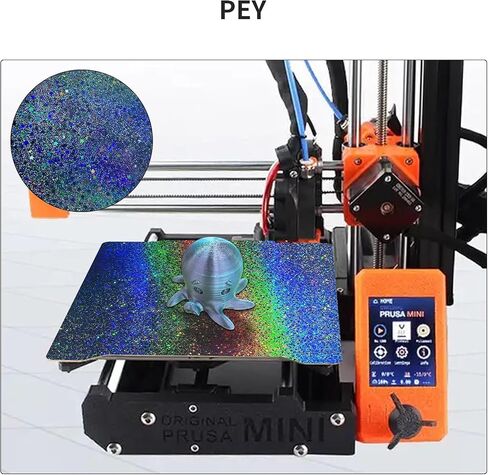 Prussa Mini 3D Printer Platforms Newest Upgrade Accessories: 7.7x7.4 inch/ 196.3x190mm Texture PEI Coating - Special Colorful and Shiny PEY Film Spring Steel Plate BCZAMD in Saudi Arabia