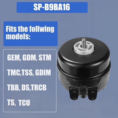 ترقية محرك المروحة SP-B9BA16 800401، محرك مروحة مكثف 9 وات، 115 فولت 9 وات 1700 RP 20Z854 محرك مروحة مكثف، محرك مروحة تبريد مستنقع وحدة التيار المتردد متوافق مع EM، GDM، STM، TMC، TSS إلخ. in Saudi Arabia