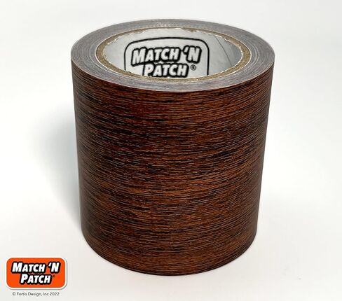 MATCH 'N PATCH Realistic Wood Grain Repair Tape - Durable Multi-Use Adhesive Patch for Furniture, Floors, Cabinets, Windows, Doors, RV, Home Decor & DIY Projects - Dark Walnut, 2.25 in x 15 feet in Saudi Arabia