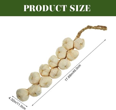 Garneck Fake Garlic 2Pcs Artificial Garlic Fake Hanging Garlic String Decor Home Kitchen Artificial Vegetable Garlic Strings Decorations in Saudi Arabia