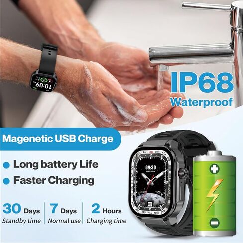 2.06" AMOLED Touch Screen Smart Watch for Man/Women Activity Fitness Tracker with Heart Rate/Blood Pressure/sleep Monitor Bluetooth IP67 Waterproof for Android & iOS in Saudi Arabia