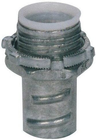 Morris Products 15079 Screw-in Connector, Insulated Throat, for Greenfield/Flex Conduit, Zinc Die Cast, 3/4" Trade Size in Saudi Arabia