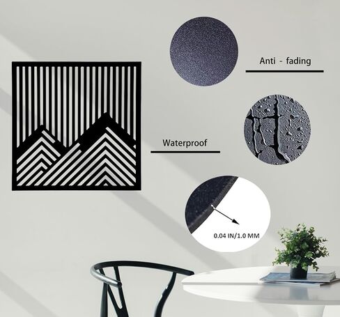 RESACO Geometric Metal Wall Art Minimalist Line Hollow Wall Decor Black Rectangle Hanging Decorations Modern Wall Sculptures for Bedroom Living Room Bathroom in Saudi Arabia