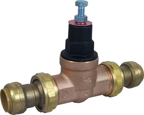 صمام تنظيم الضغط المزدوج EB45 من Cash Acme 3/4 بوصة (PRV)، ادفع لتوصيل تركيبات السباكة النحاسية، 45 رطل لكل بوصة مربعة، 24432-0045 in Kuwait