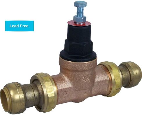 صمام تنظيم الضغط المزدوج EB45 من Cash Acme 3/4 بوصة (PRV)، ادفع لتوصيل تركيبات السباكة النحاسية، 45 رطل لكل بوصة مربعة، 24432-0045 in Kuwait