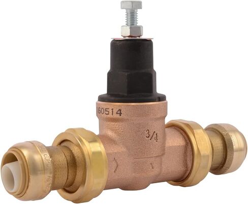 صمام تنظيم الضغط المزدوج EB45 من Cash Acme 3/4 بوصة (PRV)، ادفع لتوصيل تركيبات السباكة النحاسية، 45 رطل لكل بوصة مربعة، 24432-0045 in Kuwait